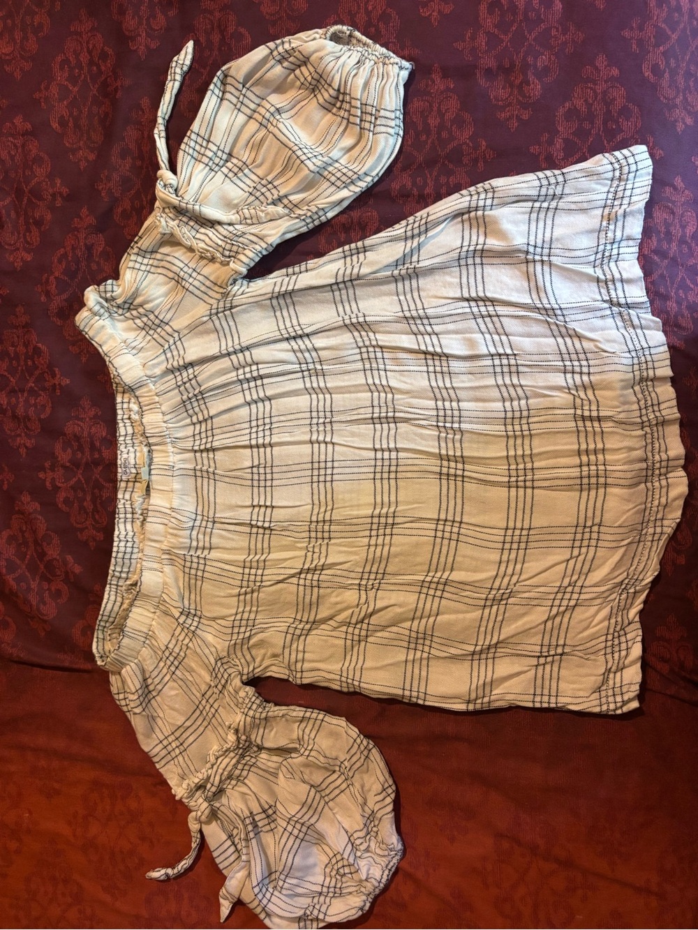 Max Studio White and Black Striped Top